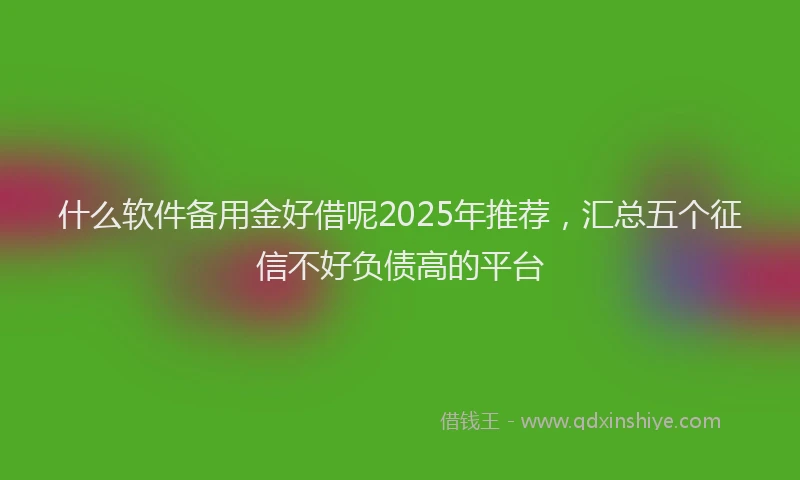 什么软件备用金好借呢2025年推荐，汇总五个征信不好负债高的平台