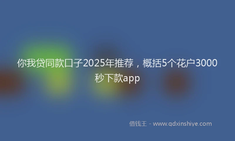 你我贷同款口子2025年推荐，概括5个花户3000秒下款app