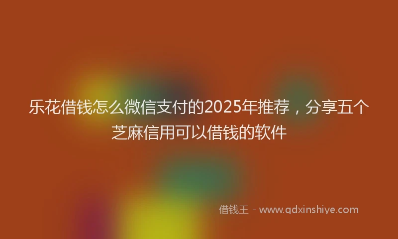 乐花借钱怎么微信支付的2025年推荐，分享五个芝麻信用可以借钱的软件