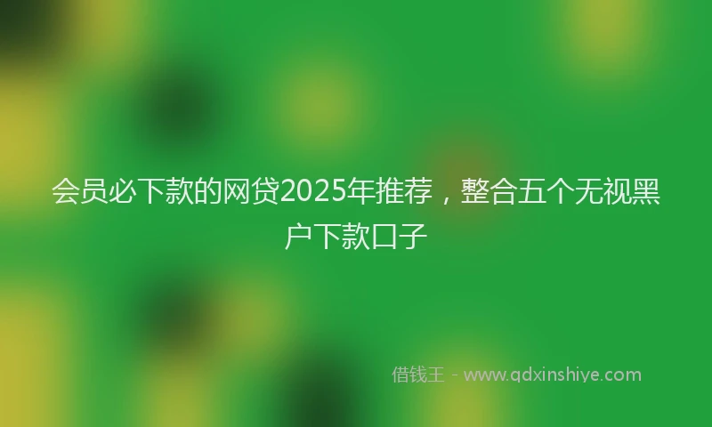 会员必下款的网贷2025年推荐，整合五个无视黑户下款口子