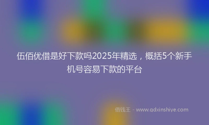 伍佰优借是好下款吗2025年精选，概括5个新手机号容易下款的平台