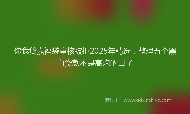 你我贷嘉福袋审核被拒2025年精选，整理五个黑白贷款不是高炮的口子