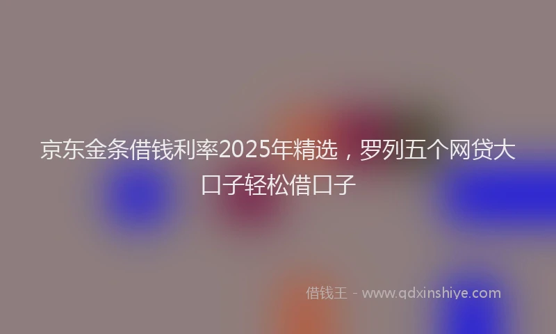 京东金条借钱利率2025年精选,罗列五个网贷大口子轻松借口子
