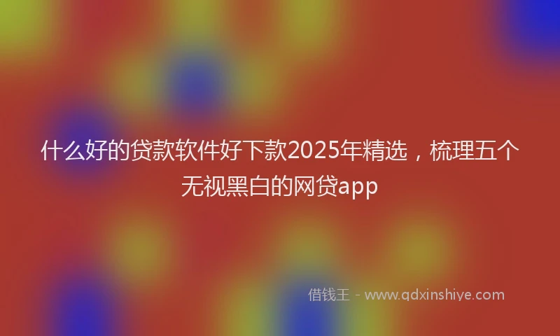 什么好的贷款软件好下款2025年精选，梳理五个无视黑白的网贷app