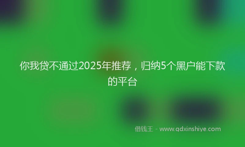 你我贷不通过2025年推荐，归纳5个黑户能下款的平台