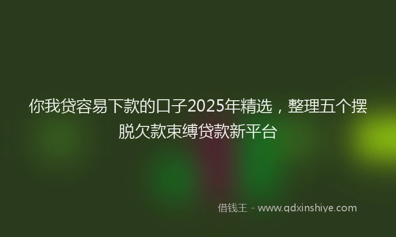 你我贷容易下款的口子2025年精选，整理五个摆脱欠款束缚贷款新平台