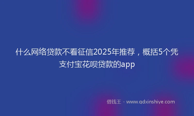 什么网络贷款不看征信2025年推荐，概括5个凭支付宝花呗贷款的app