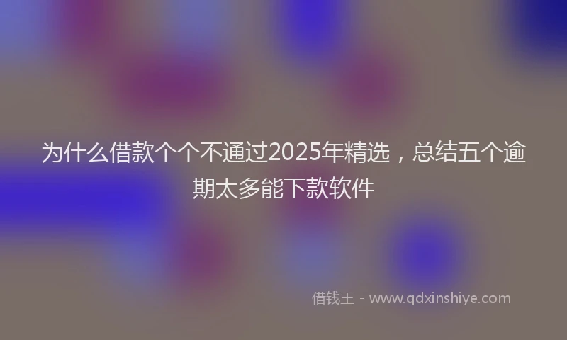 为什么借款个个不通过2025年精选，总结五个逾期太多能下款软件