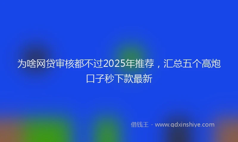 为啥网贷审核都不过2025年推荐，汇总五个高炮口子秒下款最新