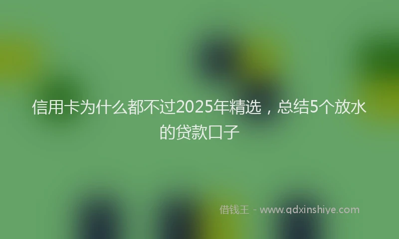 信用卡为什么都不过2025年精选,总结5个放水的贷款口子