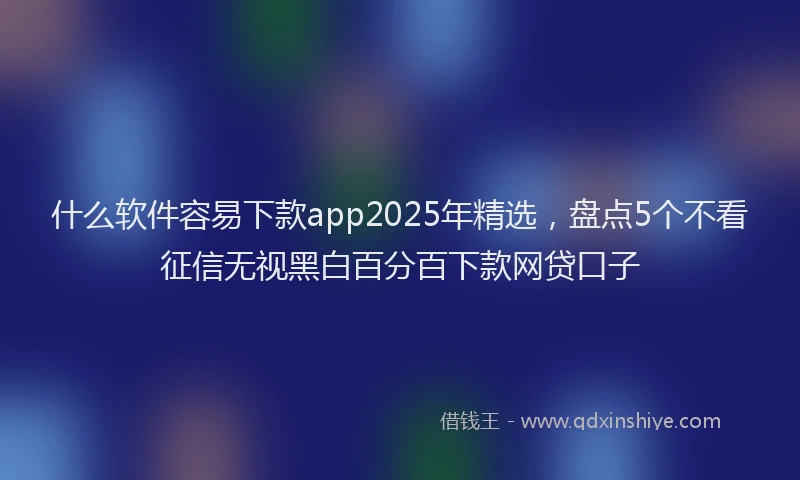 什么软件容易下款app2025年精选,盘点5个不看征信无视黑白百分百下款网贷口子