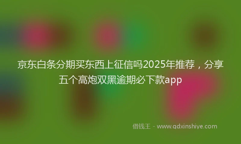 京东白条分期买东西上征信吗2025年推荐，分享五个高炮双黑逾期必下款app