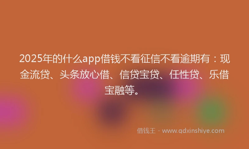2025年的什么app借钱不看征信不看逾期有：现金流贷、头条放心借、信贷宝贷、任性贷、乐借宝融等。