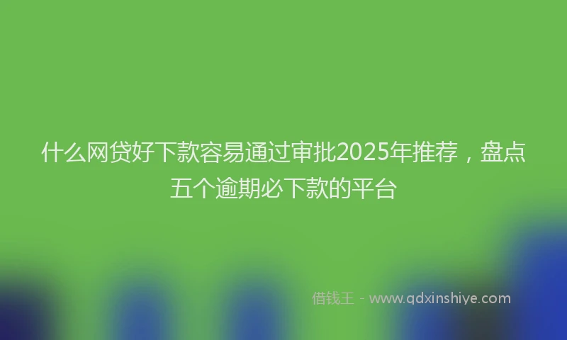 什么网贷好下款容易通过审批2025年推荐，盘点五个逾期必下款的平台