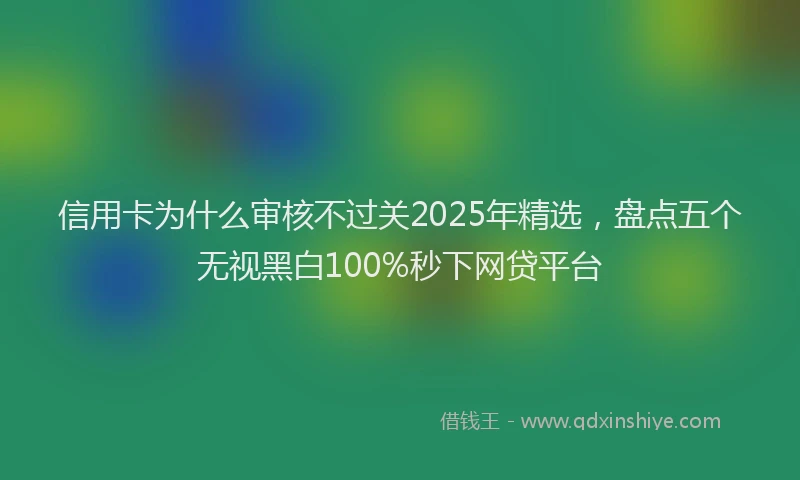 信用卡为什么审核不过关2025年精选,盘点五个无视黑白100%秒下网贷平台