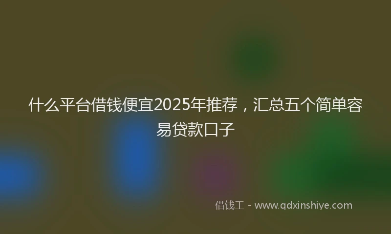 什么平台借钱便宜2025年推荐，汇总五个简单容易贷款口子