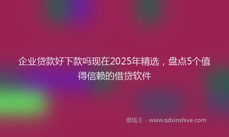 企业贷款好下款吗现在2025年精选，盘点5个值得信赖的借贷软件