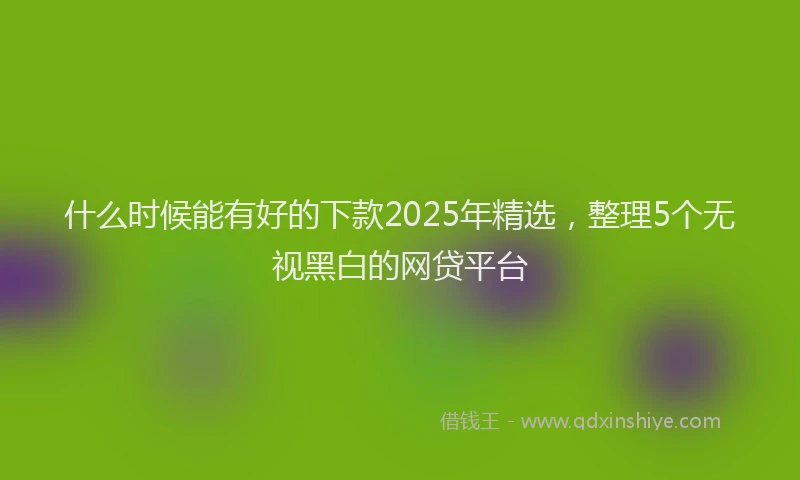 什么时候能有好的下款2025年精选，整理5个无视黑白的网贷平台