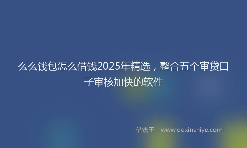 么么钱包怎么借钱2025年精选，整合五个审贷口子审核加快的软件