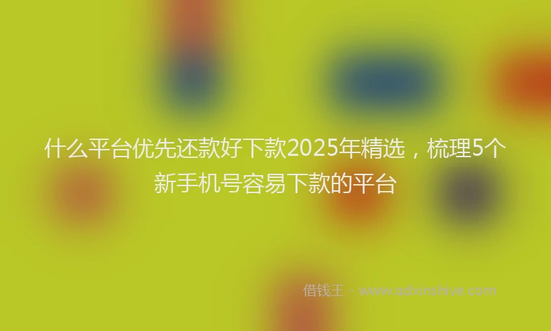 什么平台优先还款好下款2025年精选，梳理5个新手机号容易下款的平台