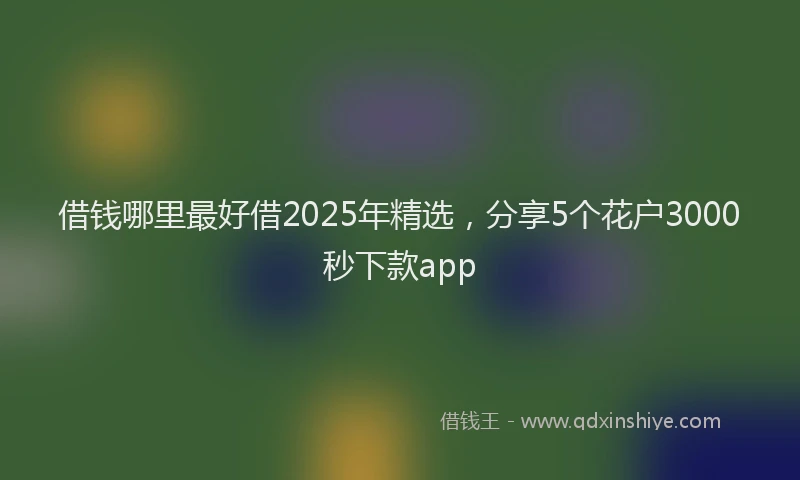 借钱哪里最好借2025年精选，分享5个花户3000秒下款app