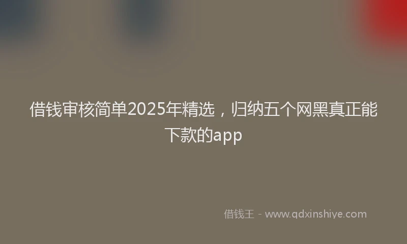 借钱审核简单2025年精选，归纳五个网黑真正能下款的app