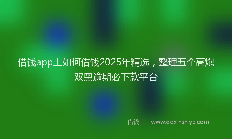 借钱app上如何借钱2025年精选，整理五个高炮双黑逾期必下款平台