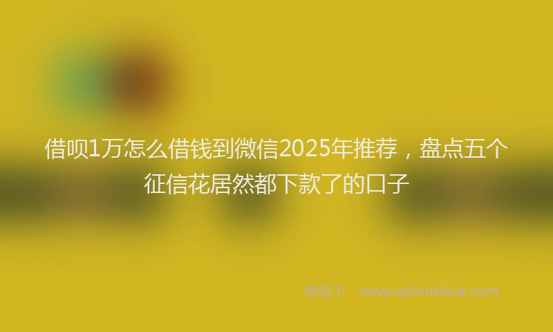 借呗1万怎么借钱到微信2025年推荐，盘点五个征信花居然都下款了的口子