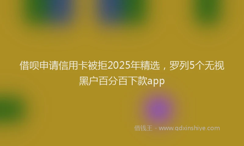 借呗申请信用卡被拒2025年精选，罗列5个无视黑户百分百下款app