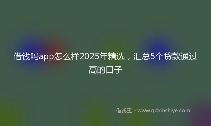 借钱吗app怎么样2025年精选，汇总5个贷款通过高的口子