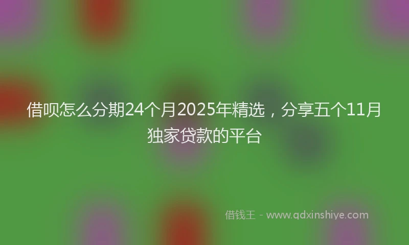 借呗怎么分期24个月2025年精选，分享五个11月独家贷款的平台