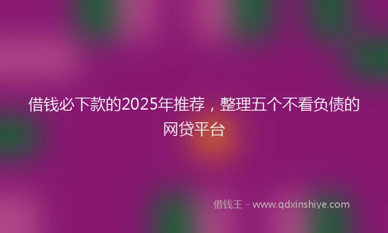 借钱必下款的2025年推荐，整理五个不看负债的网贷平台
