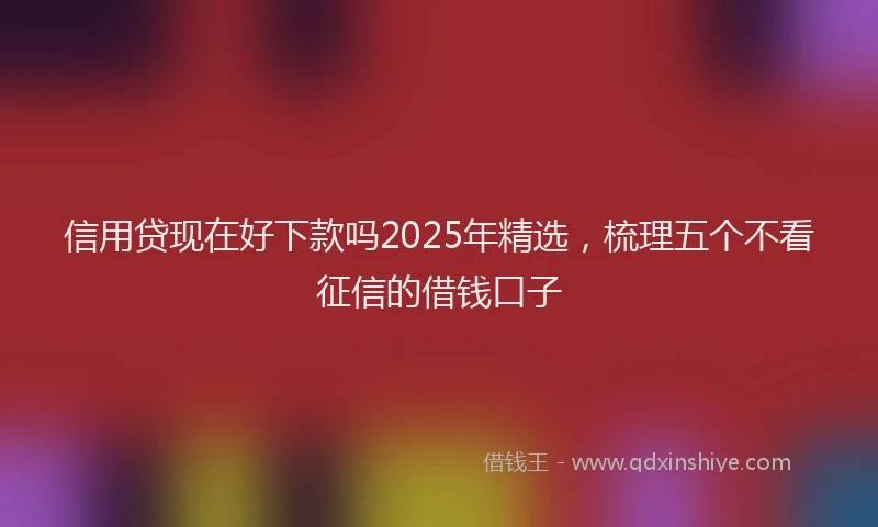 信用贷现在好下款吗2025年精选，梳理五个不看征信的借钱口子