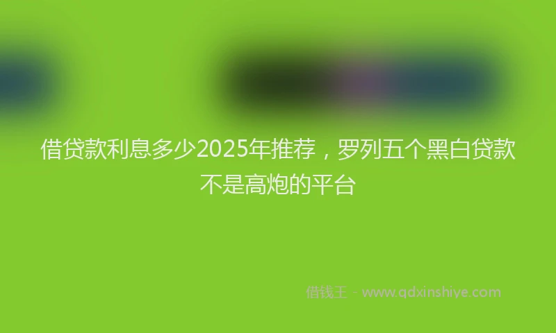 借贷款利息多少2025年推荐，罗列五个黑白贷款不是高炮的平台