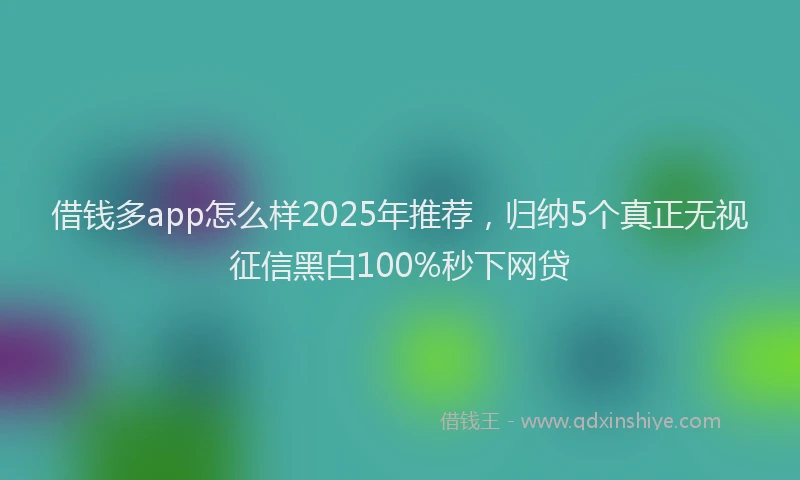 借钱多app怎么样2025年推荐，归纳5个真正无视征信黑白100%秒下网贷