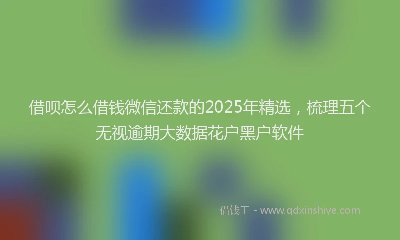 借呗怎么借钱微信还款的2025年精选，梳理五个无视逾期大数据花户黑户软件
