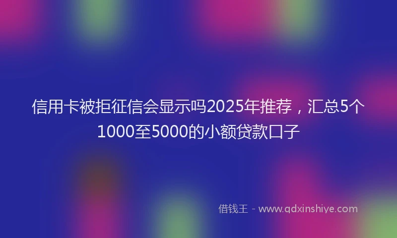 信用卡被拒征信会显示吗2025年推荐，汇总5个1000至5000的小额贷款口子