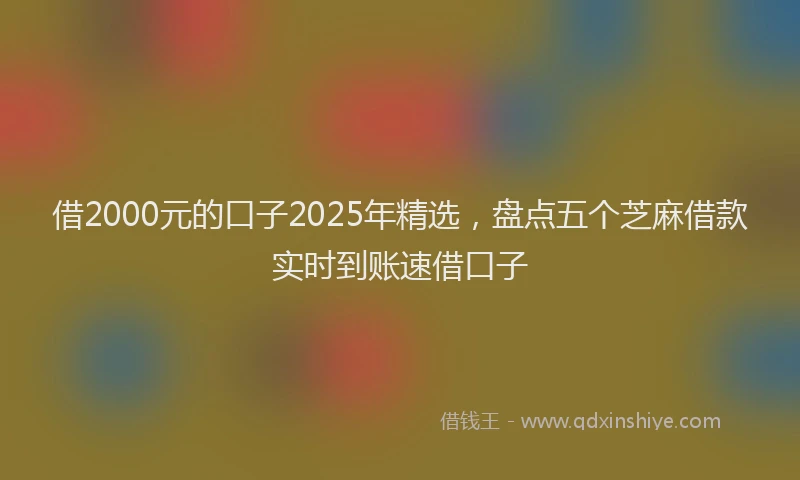 借2000元的口子2025年精选，盘点五个芝麻借款实时到账速借口子