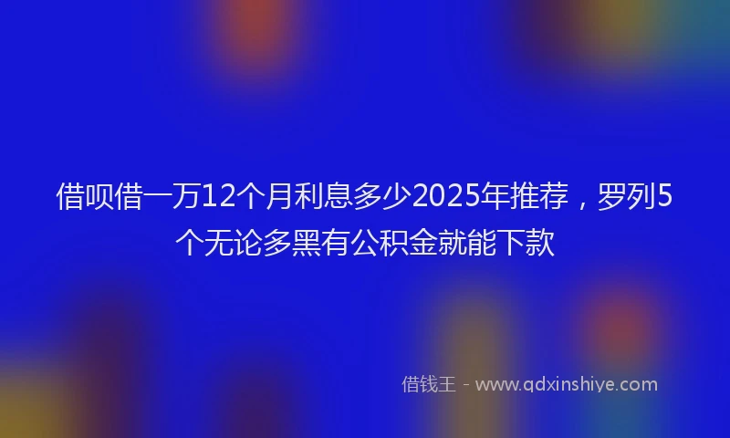 借呗借一万12个月利息多少2025年推荐，罗列5个无论多黑有公积金就能下款