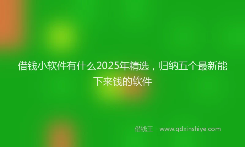 借钱小软件有什么2025年精选，归纳五个最新能下来钱的软件