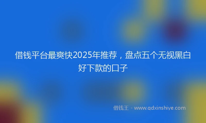 借钱平台最爽快2025年推荐，盘点五个无视黑白好下款的口子
