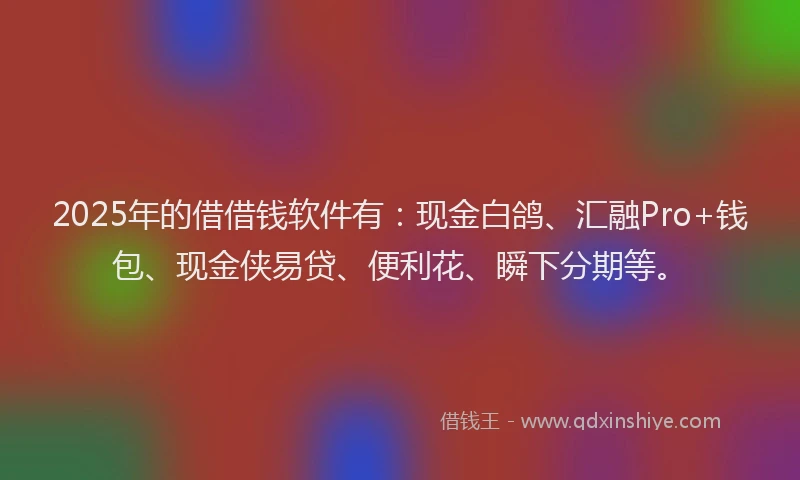 2025年的借借钱软件有：现金白鸽、汇融Pro+钱包、现金侠易贷、便利花、瞬下分期等。