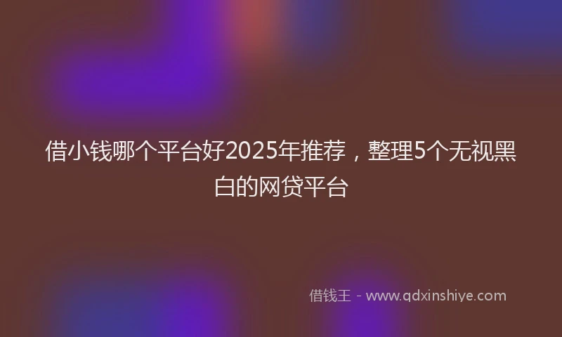 借小钱哪个平台好2025年推荐，整理5个无视黑白的网贷平台