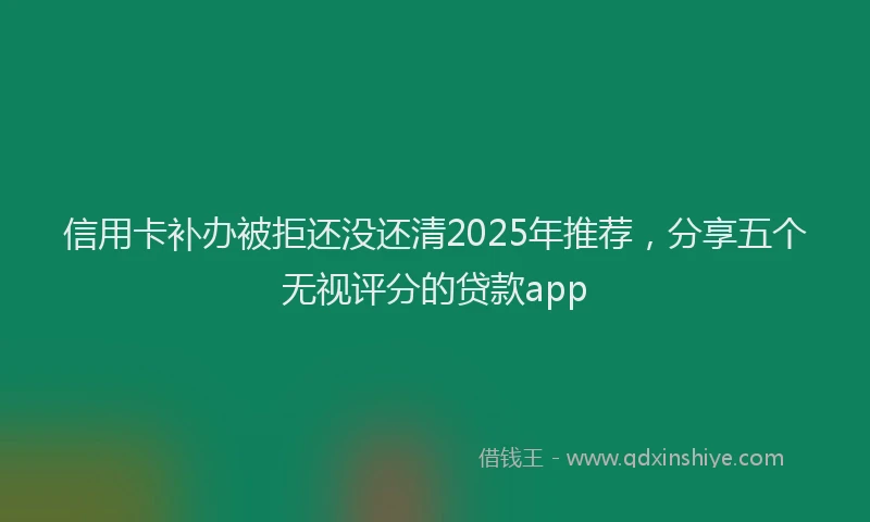 信用卡补办被拒还没还清2025年推荐，分享五个无视评分的贷款app