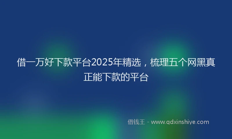 借一万好下款平台2025年精选，梳理五个网黑真正能下款的平台
