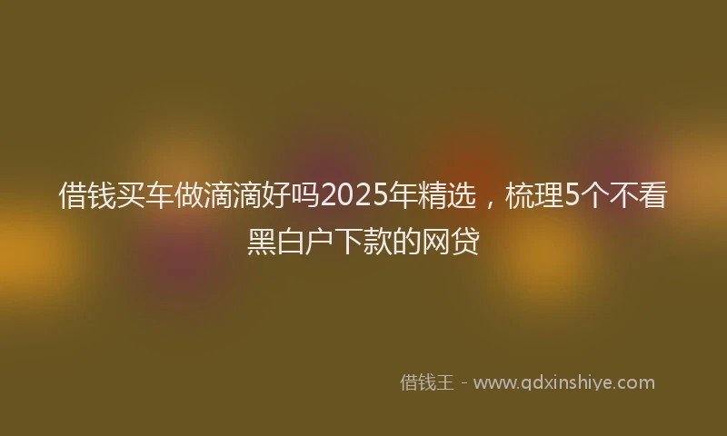 借钱买车做滴滴好吗2025年精选，梳理5个不看黑白户下款的网贷
