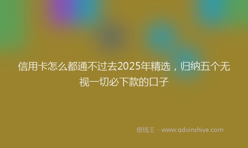 信用卡怎么都通不过去2025年精选，归纳五个无视一切必下款的口子
