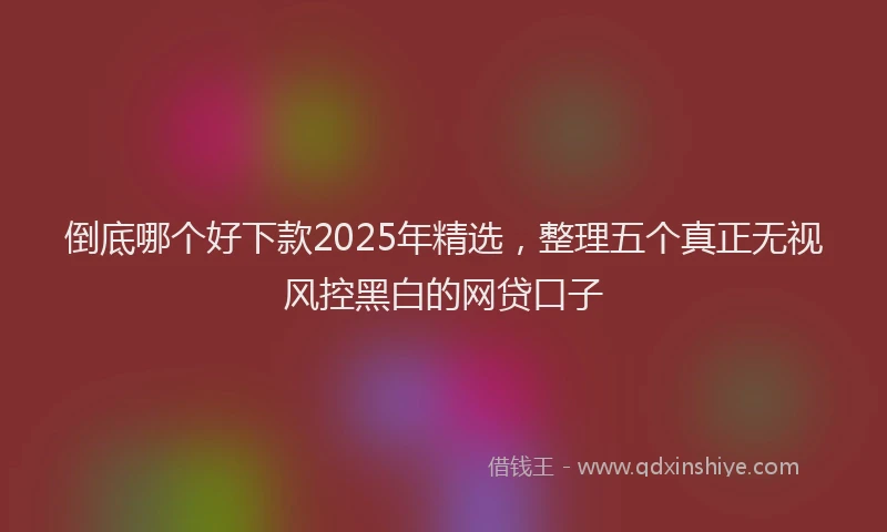 倒底哪个好下款2025年精选，整理五个真正无视风控黑白的网贷口子