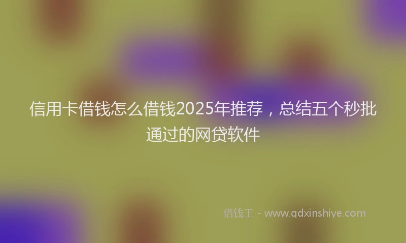 信用卡借钱怎么借钱2025年推荐，总结五个秒批通过的网贷软件