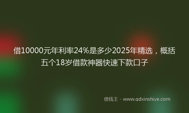 借10000元年利率24%是多少2025年精选，概括五个18岁借款神器快速下款口子